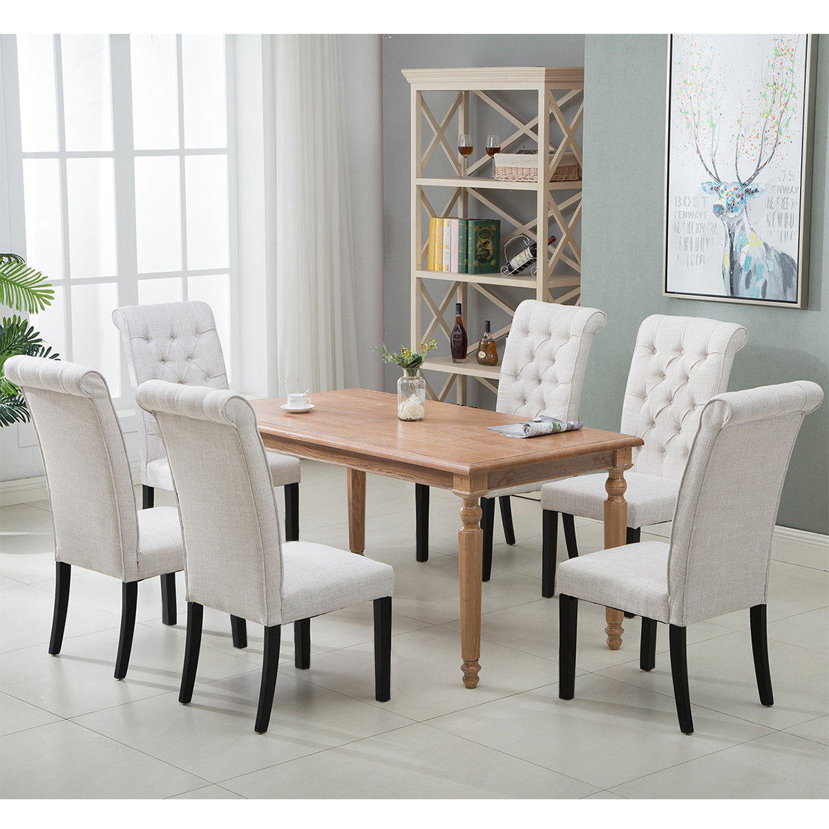 K Like Tufted Arm Dining Accent Chair