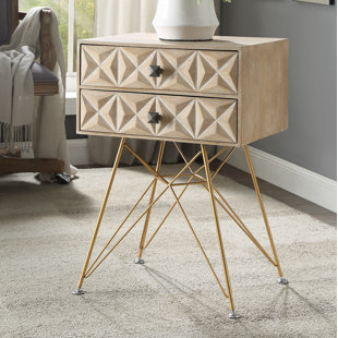 Bandit Two Drawer Accent Table by Bungalow Rose