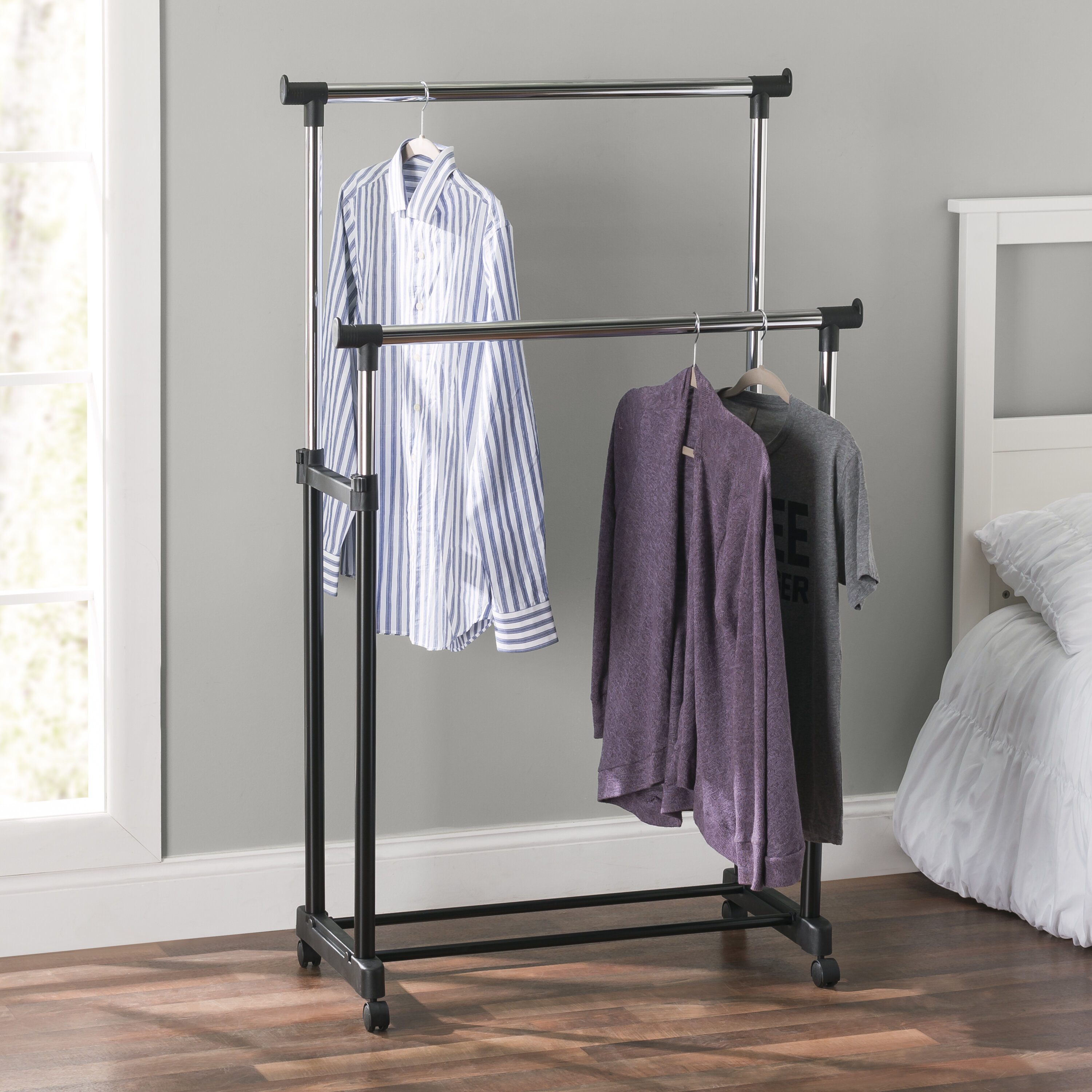 Clothes Racks Garment Wardrobes Clothing rack thin clothes rack wardrobe shop display garment rack durable quick and easy assembly industrial wardrobe. wayfair com