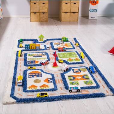 Great for Playing with Toy Cars Trucks 9 Tiles with Borders Sorbus Traffic Play mat Puzzle Foam Interlocking Tiles Kids Road Traffic Play Rug Children Educational Playmat Rug Baby Play Set Mat 