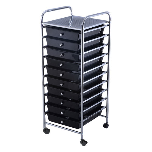 Rebrilliant Costway 10 Drawer Rolling Storage Cart Scrapbook Paper