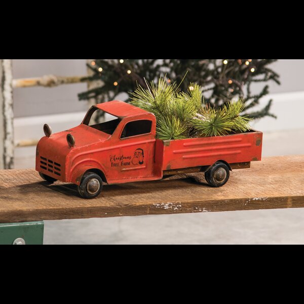 vintage red toy pickup truck
