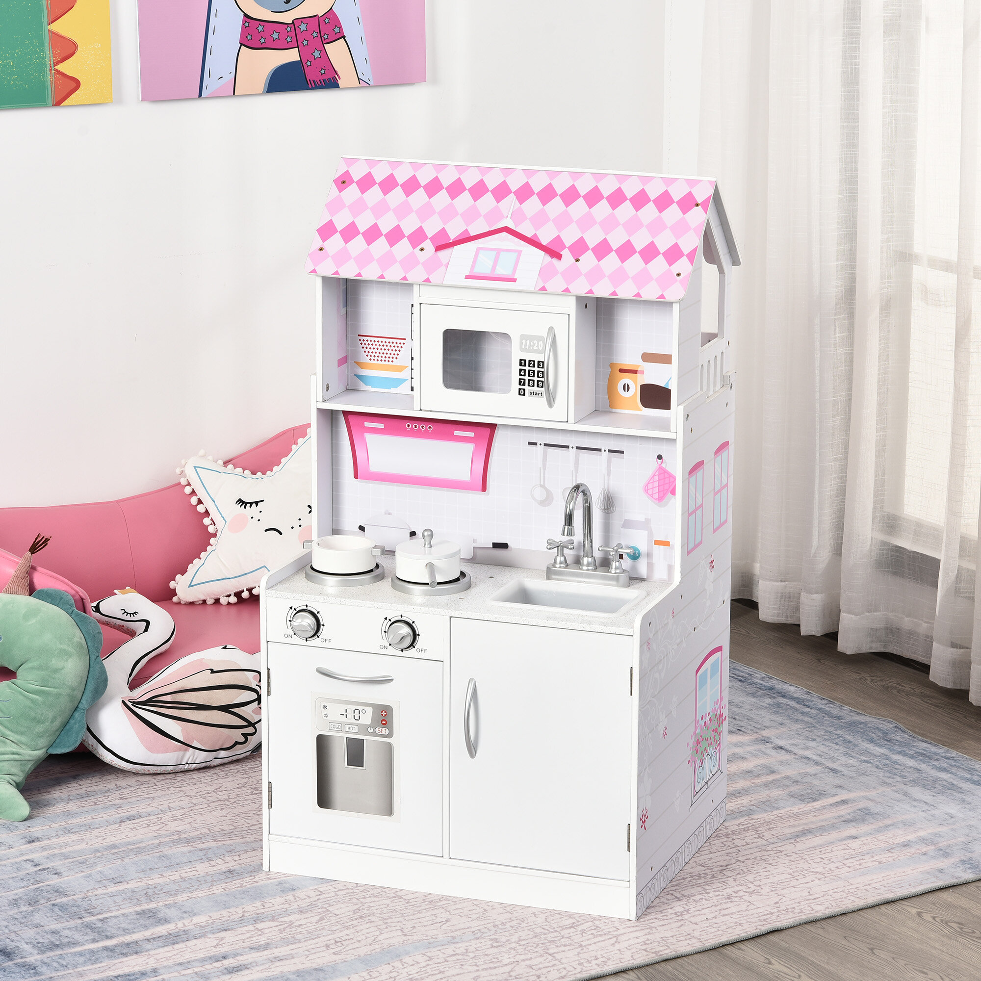 2 in 1 kitchen dollhouse