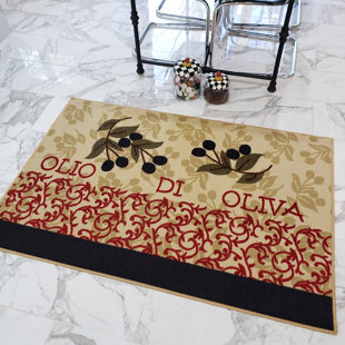 Kitchen Area Rug Wayfair Birdsview Italian Garden Olive Kitchen Area Rug