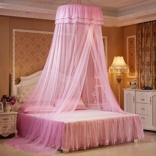 Princess Mesh Mosquito Net Bed Canopy Fits for Crib Twin Double Full Queen Bed 