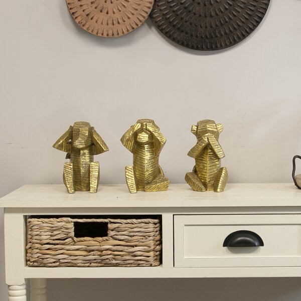 Details about   1Pc Brass Three Monkeys Ornament Adorable Cute Game Monkeys Statue for Desktop 