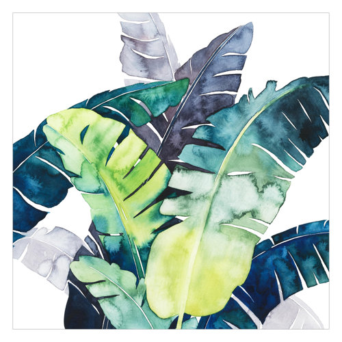 Exotic Foliage - Banana 2.4m x 2.4m Textured Matte Peel & Stick Wall Mural East Urban Home
