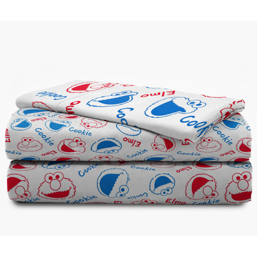 Sesame Street Elmo Cookie Squares Twin Sheet Set Wayfair