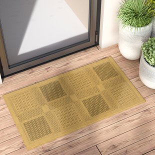 Review Short Natural / Olive Outdoor Transitional Area Rug by Winston Porter