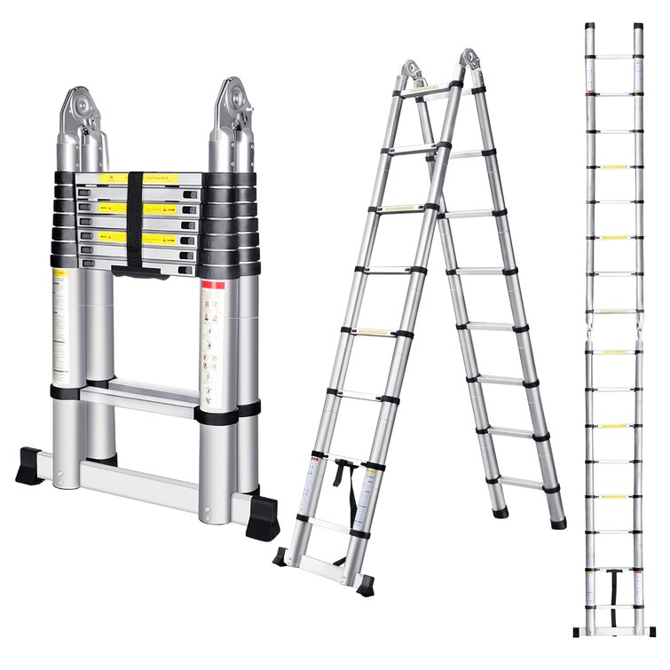 Aluminum Ladder Fold Extend Telescopic Multipurpose A Frame Home Tools 16.5FT 5M