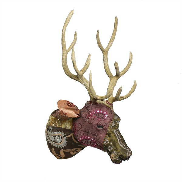 Geometric Stag Head Wall Art Wooden Copper Various Colours Christmas Reindeer 