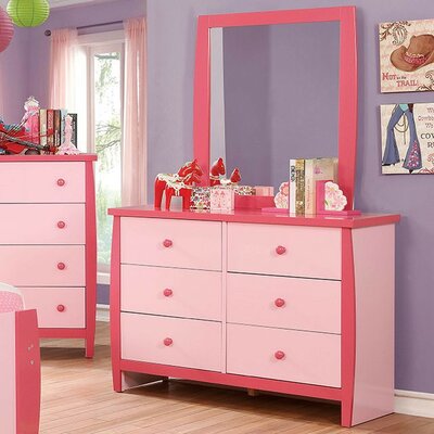 Burdick 6 Drawer Double Dresser Zoomie Kids Color Pink