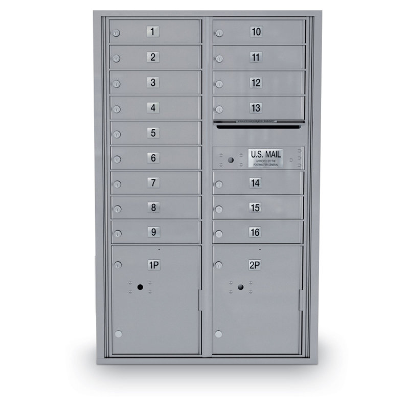Postalproductsunlimitedinc Standard 16 Door 4c Horizontal Multi Unit Mailbox With 2 Parcel Lockers Wayfair
