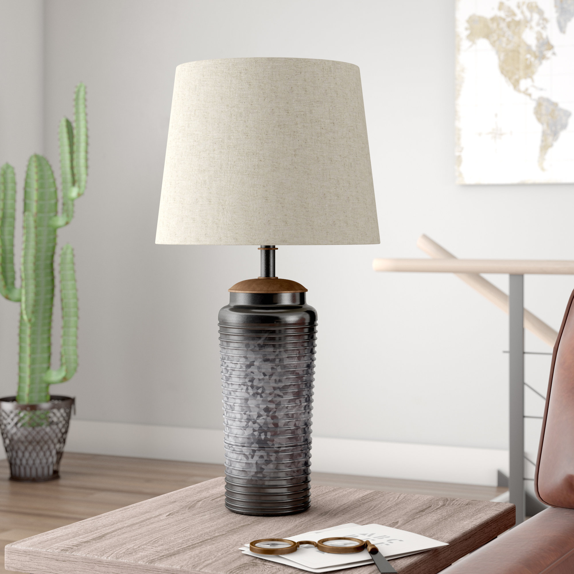 galvanized metal table lamp