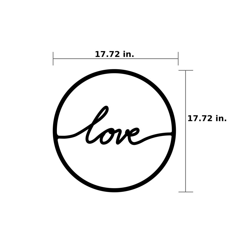 Ebern Designs Circle Love Modern Metal Wall Decor Reviews Wayfair
