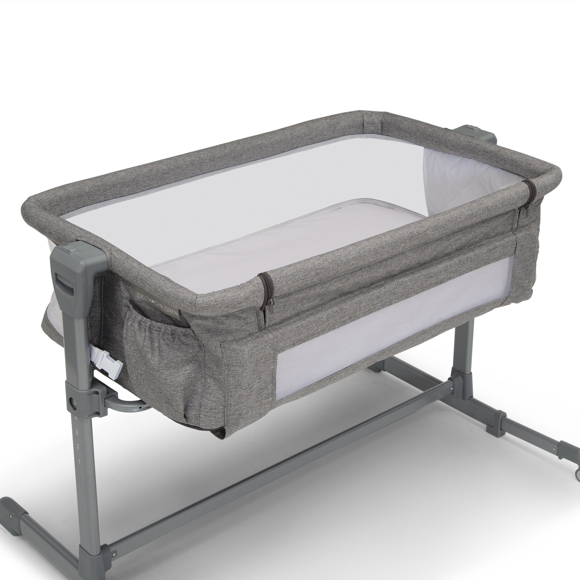 BABY Crib Bedside Cot bed with Mattress Caretero Sleep2gether Adjustable Height 