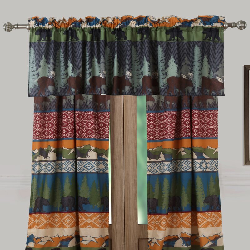 Millwood Pines Aslan Black Bear Lodge Window 84 Window Valance