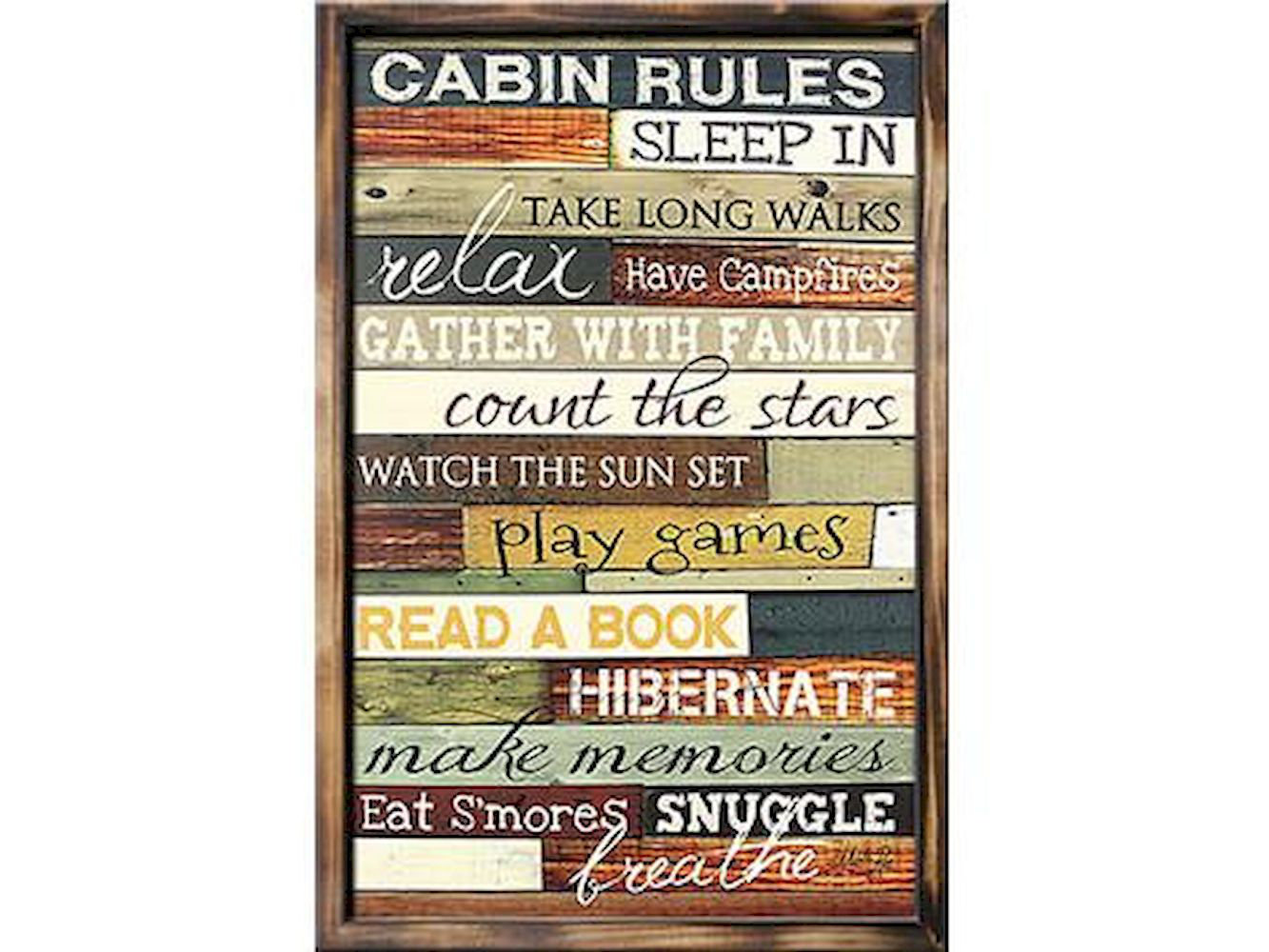 Millwood Pines Cabin Rules Wooden Wall Decor Wayfair