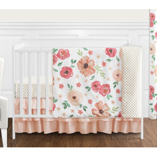 peach and mint nursery bedding