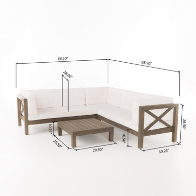 Ellison 4 Piece Sectional Seating Sofa Set With Cushions Joss Main