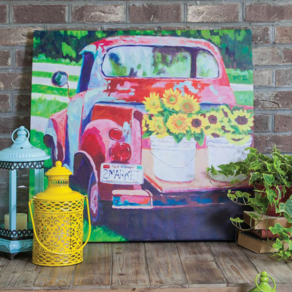 August Grove Red Truck Outdoor Painting Print On Canvas Reviews
