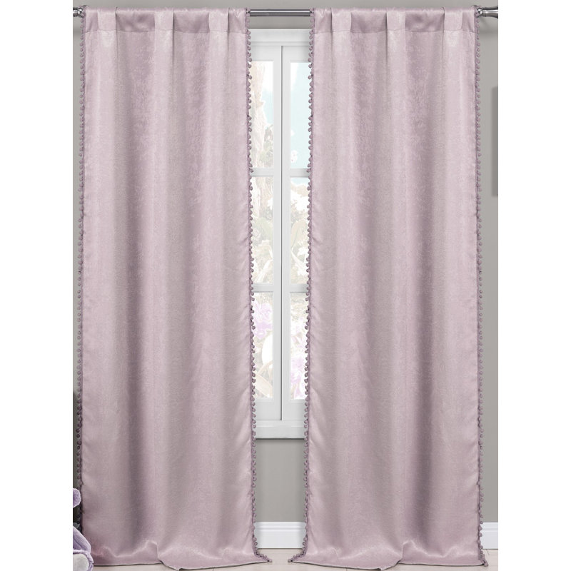 Trule Albrecht Pom Poms Solid Blackout Thermal Rod Pocket Panel Pair Reviews Wayfair