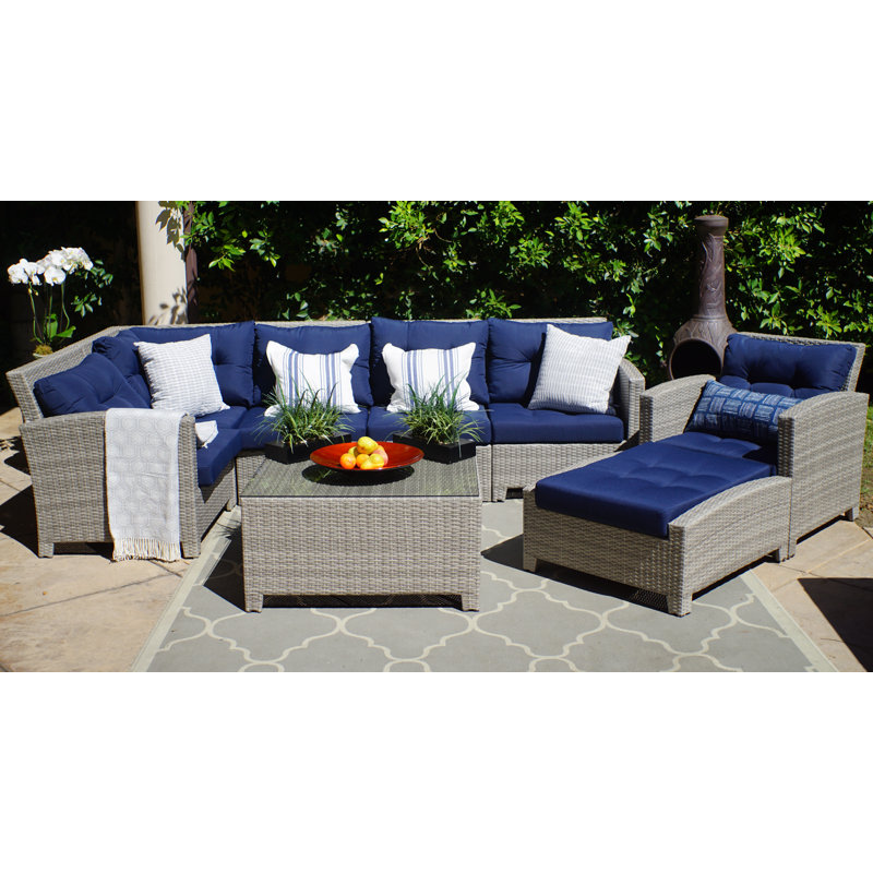 Sol 72 Outdoor Cicero 8 Piece Sectional Seating Group With Cushions Reviews Wayfair