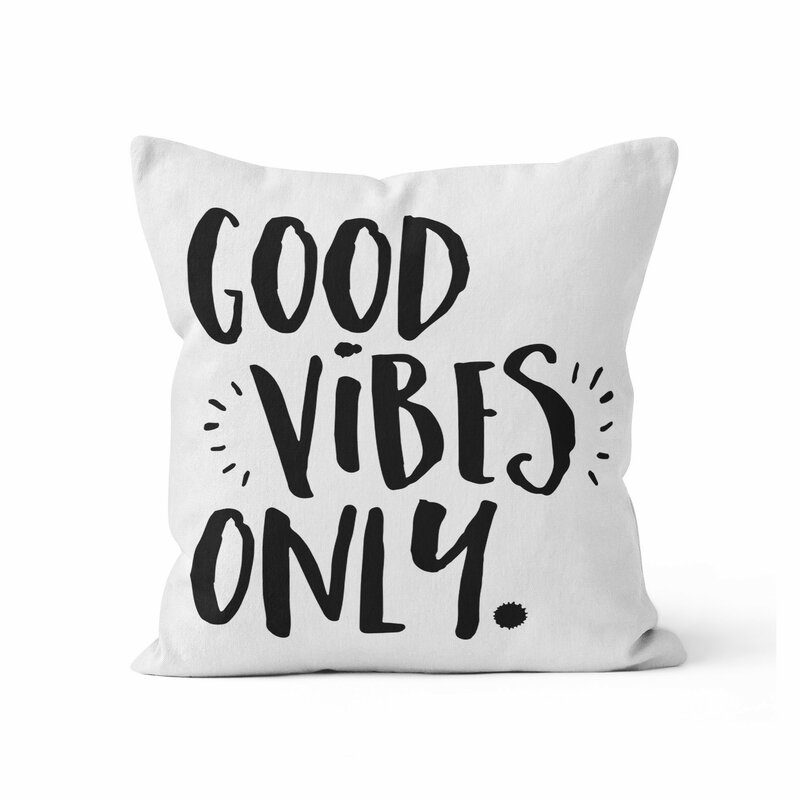 Ziya Blue Good Vibes Only Throw Pillow | Wayfair