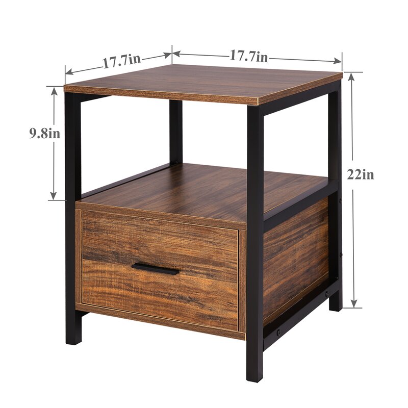 Foundry Select Ludie Block End Table With Storage Reviews Wayfair