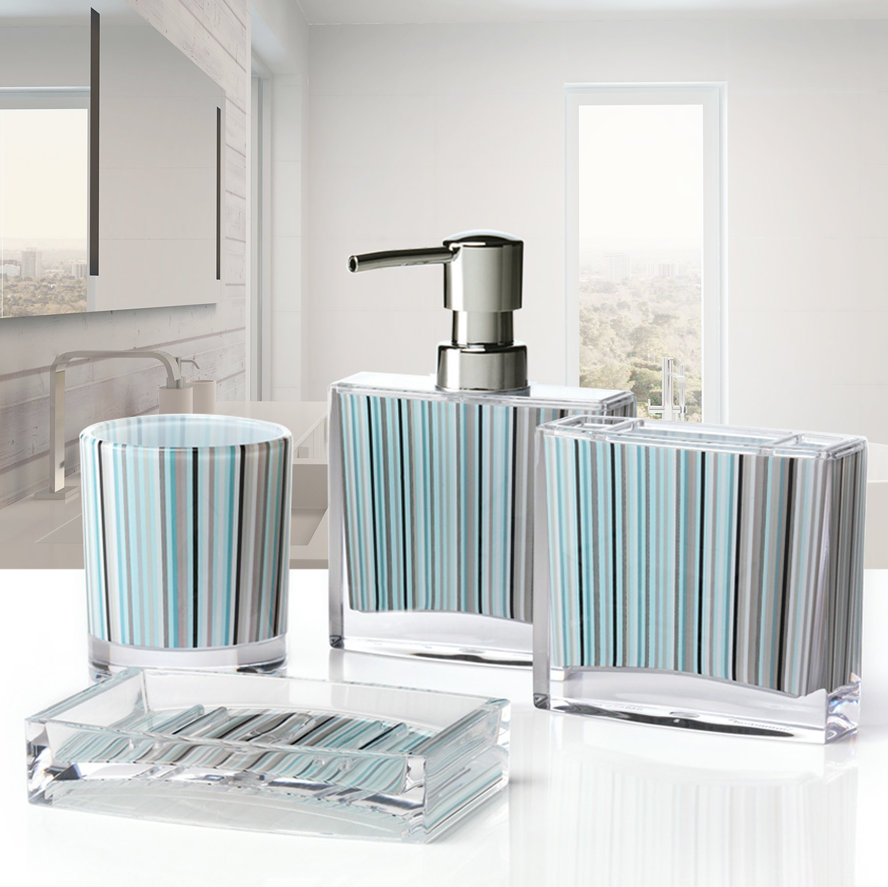 Immanuel Iced 4 Piece Bathroom Accessory Set Reviews Wayfair