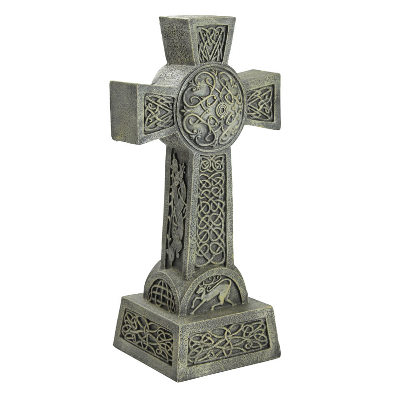 resin celtic cross garden statue