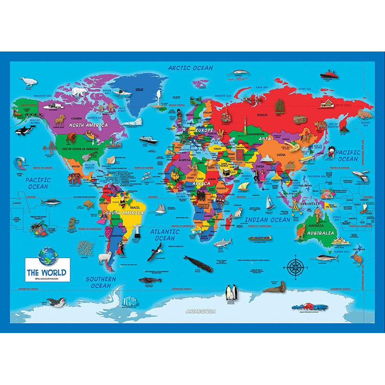 weilaicheng laminated u s map 18 x 29 wayfair