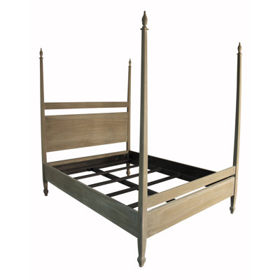 Venice Solid Wood Four Poster Bed Noir Size: Queen, Color: Weathered