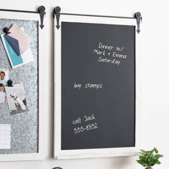 Gracie Oaks Banbury Farmhouse Barn Door Wall Mounted Chalkboard