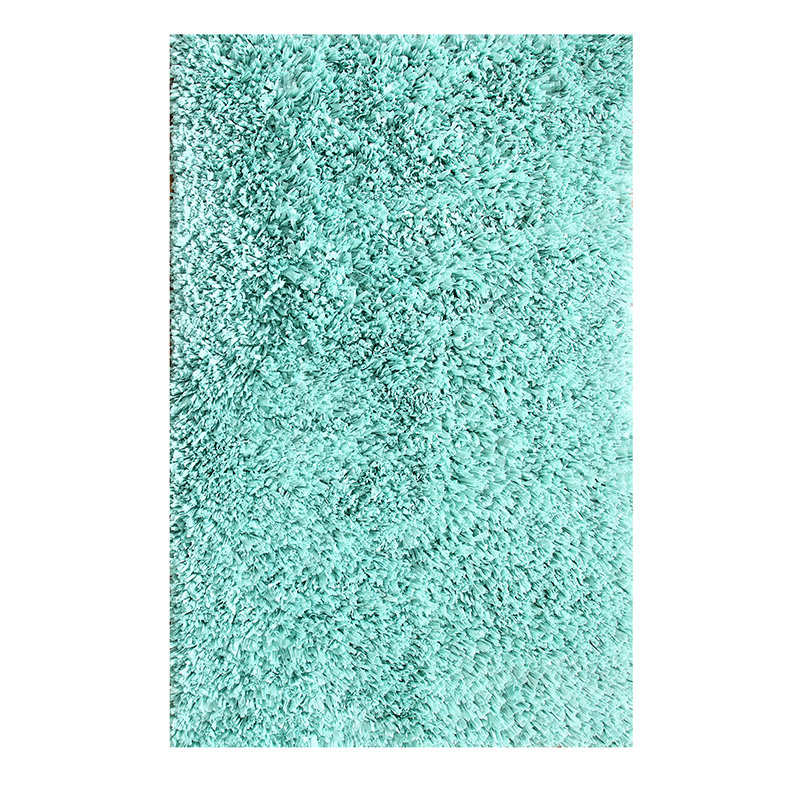 Hand Woven Shag Aqua Area Rug