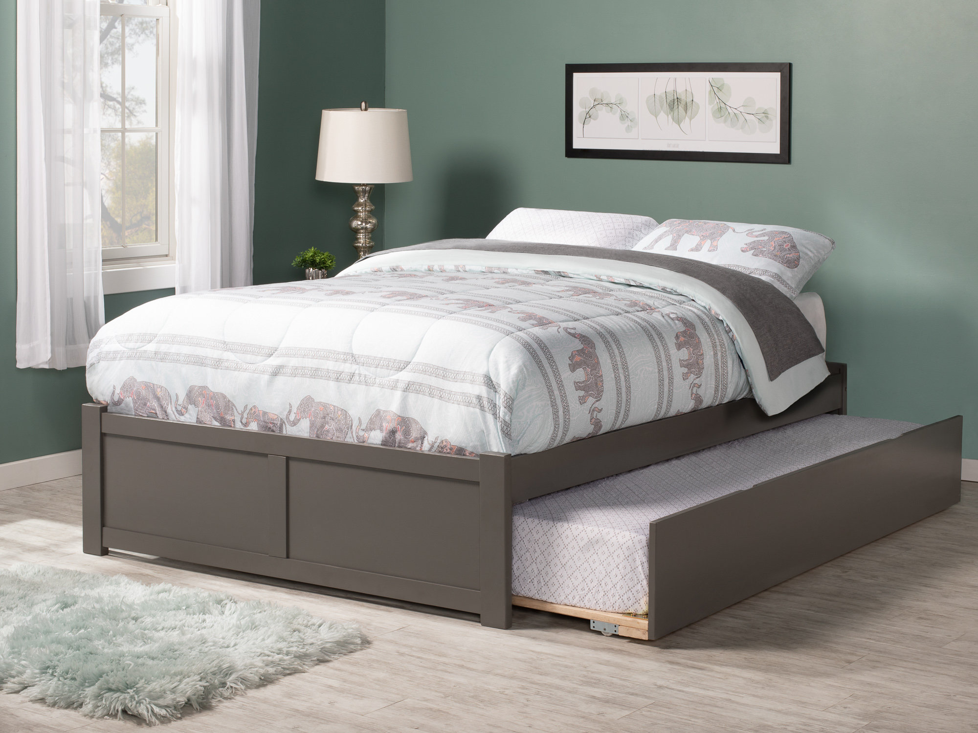 Winston Porter Rola Full Solid Wood Platforms Bed with Trundle by