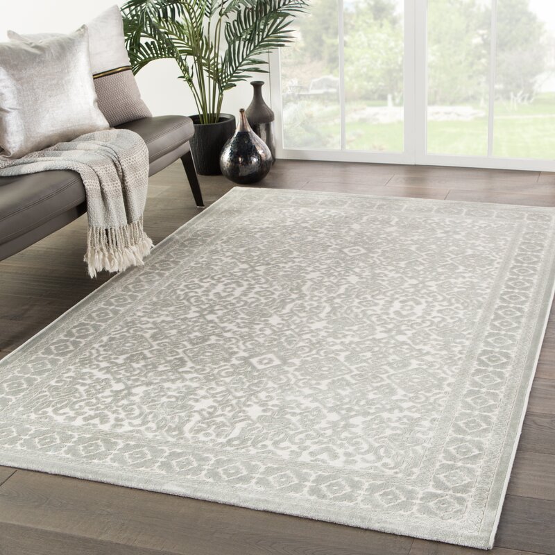 Abilene Damask Silver/Cream Area Rug & Reviews | Joss & Main