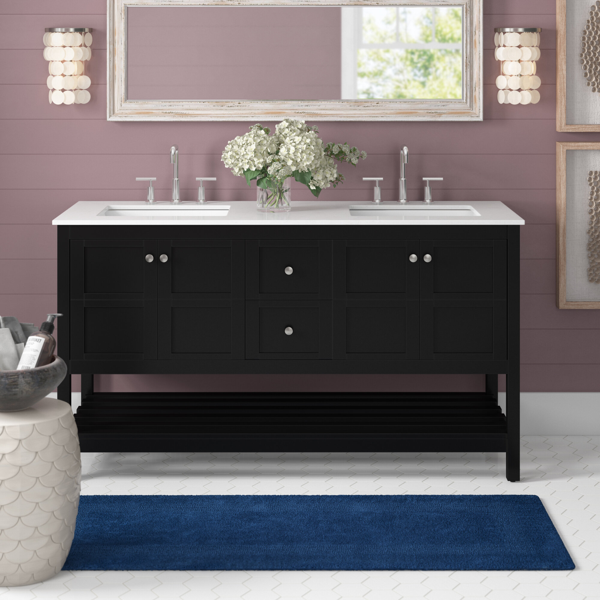 Beachcrest Home Biscayne 60 Double Bathroom Vanity Set Reviews Wayfair