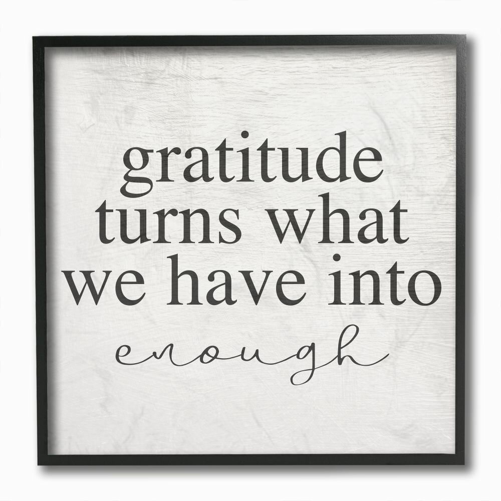 Latitude Run® Gratitude Into Enough Inspirational Family Home Word ...