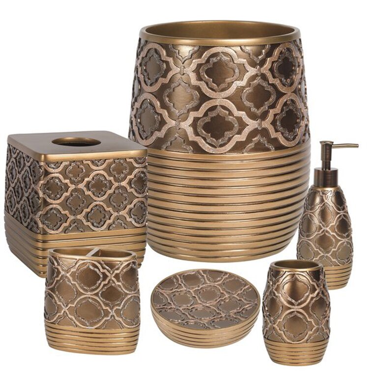 Popular Bath Spindle Gold Collection Bathroom Rug Set 