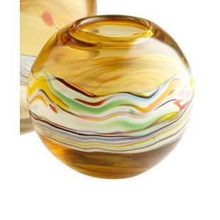 Glass Vase Amber Decor Wayfair