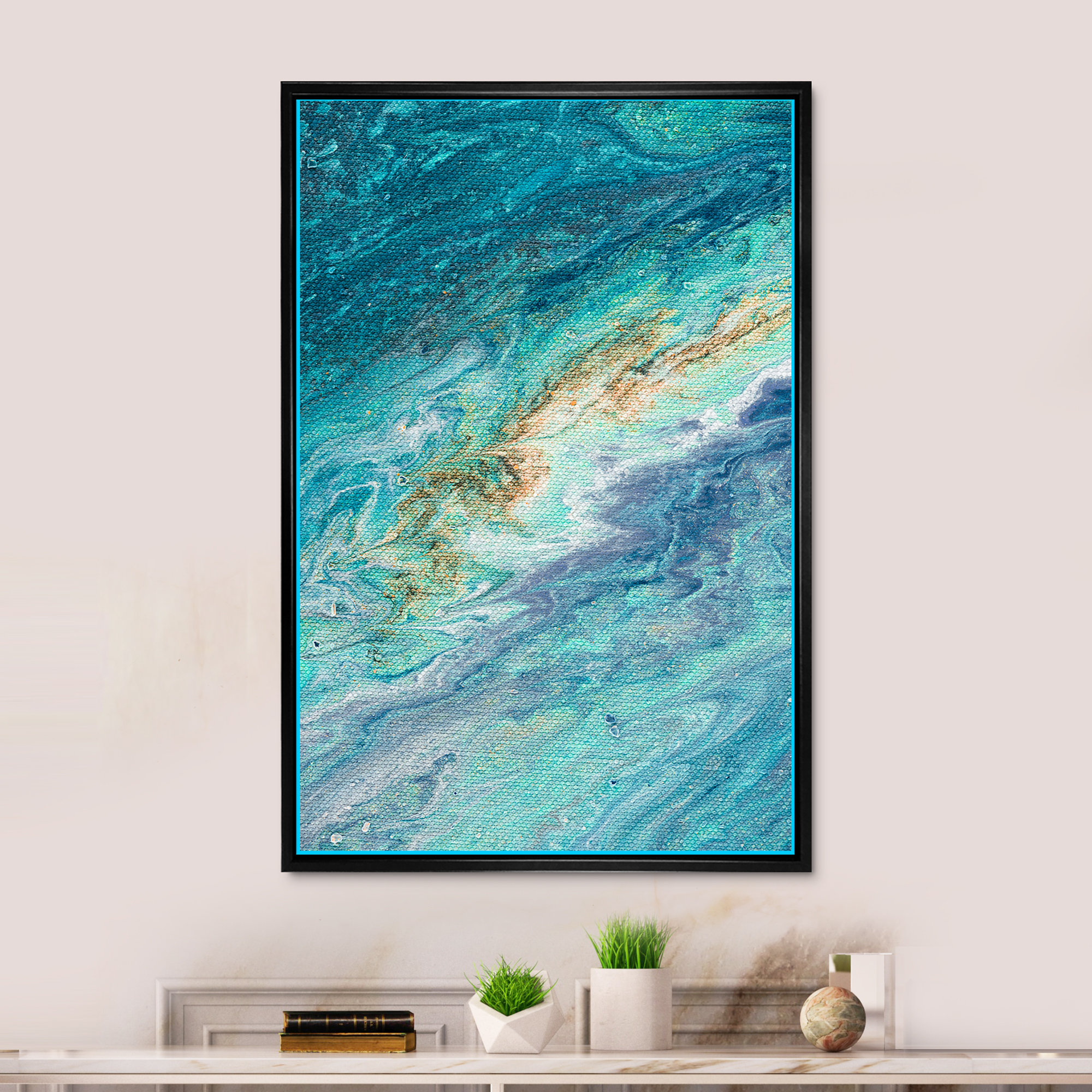 Mercer41 Shades Of Blue Marble Art Shades Of Blue Marble Art - Painting ...