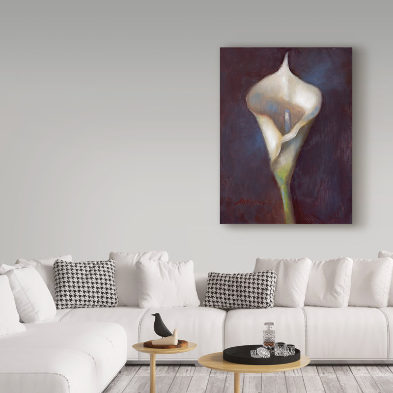 Trademark Art Calla Lily White Acrylic Painting Print On Wrapped