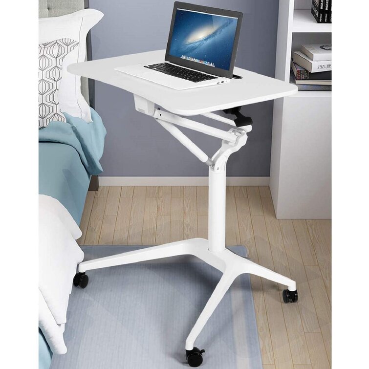 Stand Up Laptop Table Lift Adjustable Height Computer Desk Rolling Workstation 
