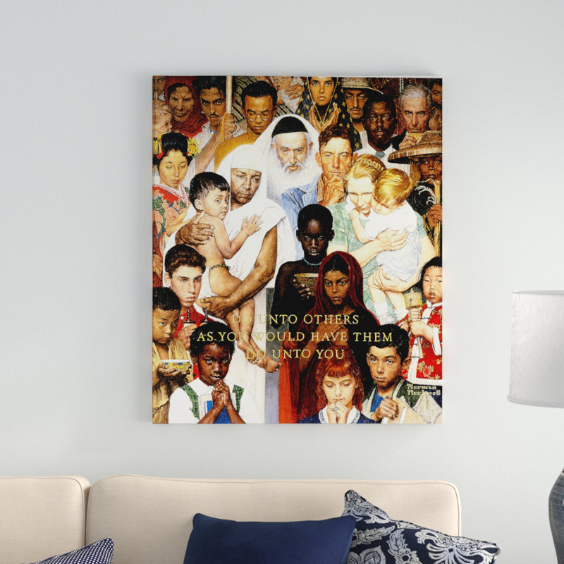 Vault W Artwork Golden Rule By Norman Rockwell Wrapped Canvas