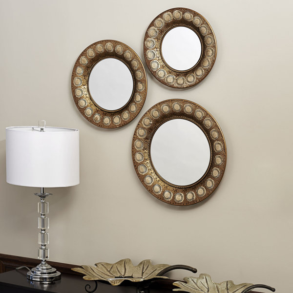 Household Essentials 3 Piece Sunburst Mirror Set Wayfair