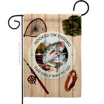 Top quality *Double Sided Gone Fishing Garden Flag By Flags Galore