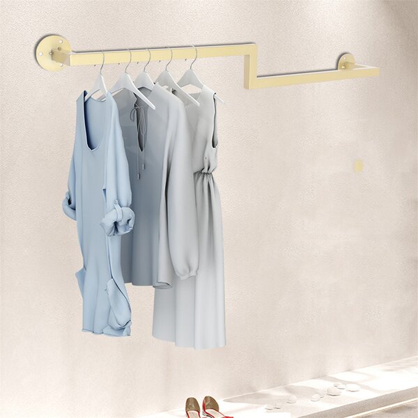 Folding Wall Mounted Clothes Hanger Rack Wall Clothes Hanger Stainless Steel Swing Arm Wall Mount Clothes Rack Heavy Duty Drying Coat Hook Clothing Hanging System Closet Storage Organizer 2Pack 