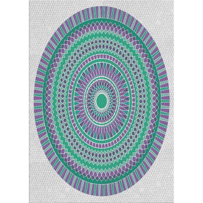 Machine Made Wool and Polyester Gray/Blue/Green Area Rug East Urban Home Rug Size: Rectangle 8' x 12'