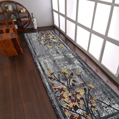 Hollander MACHINE MADE HEATSET POLYPROPYLENE AREA RUGS -Silver Color | Floral Design | Area rugs for Living room, Bedroom